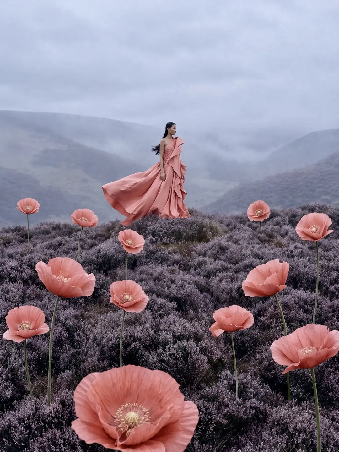 Wild Poppies - AI fashion campaign photography by MARSE